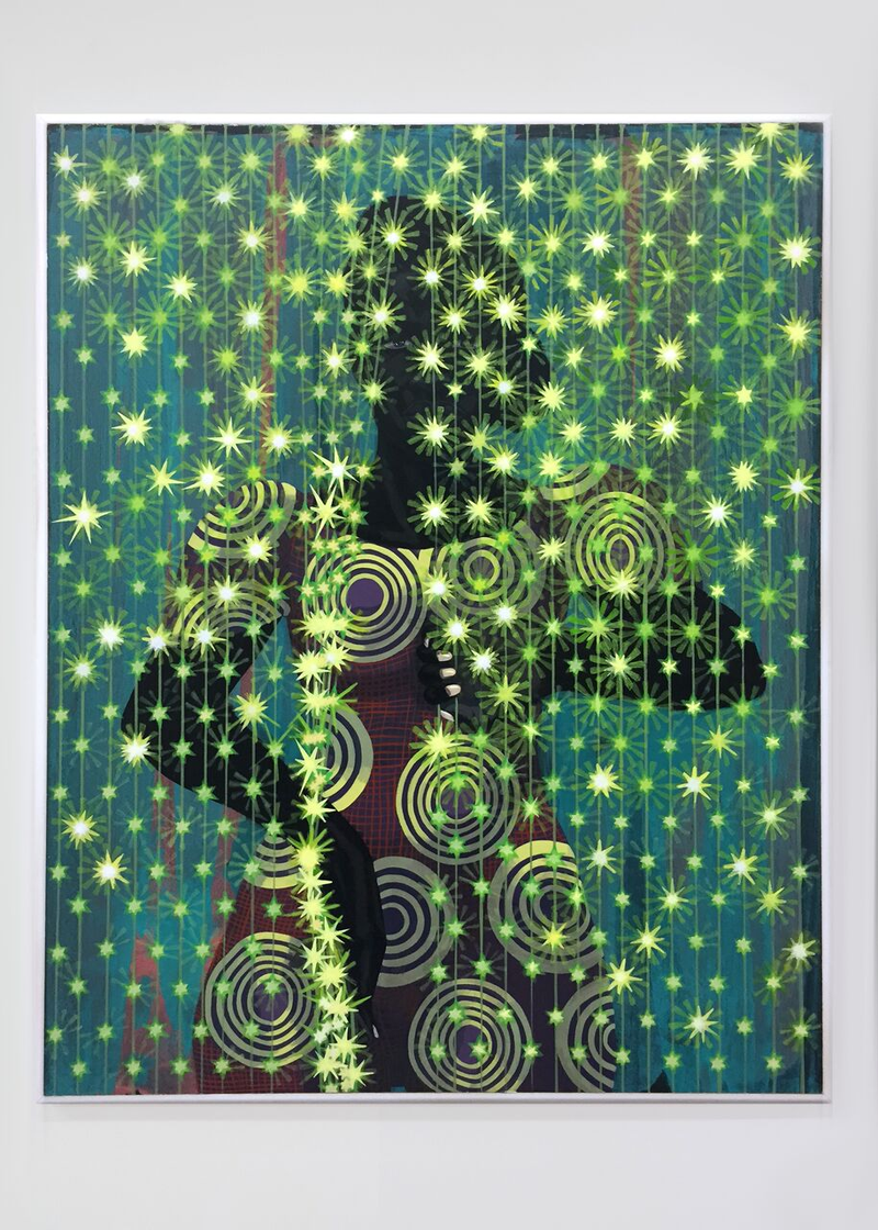 Untitled (Curtain Girl), 2016, by Kerry James Marshall; acrylic on PVC panel, 30 by 24 inches
Courtesy of the artist and Jack Shainman Gallery, New York